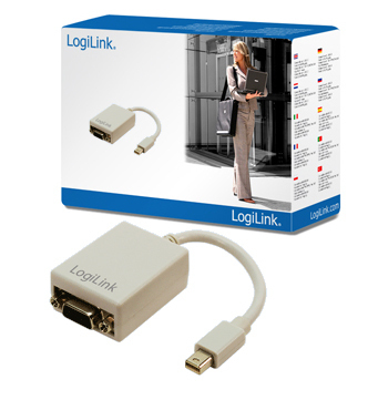 LogiLink Mini DisplayPort / VGA Adapter 0.09 m VGA (D-Sub) Grey