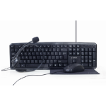 Gembird KBS-UO4-01 toetsenbord Inclusief muis Kantoor USB QWERTY Amerikaans Engels Zwart