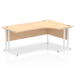 Dynamic Impulse Contract Right Hand Crescent Cantilever Desk W1800 x D1200 x H730mm Maple Finish/White Frame - I002621 DD