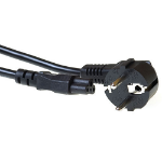 ACT Powercord mains connector CEE7/7 male (angled) - C5 black 2.00 m