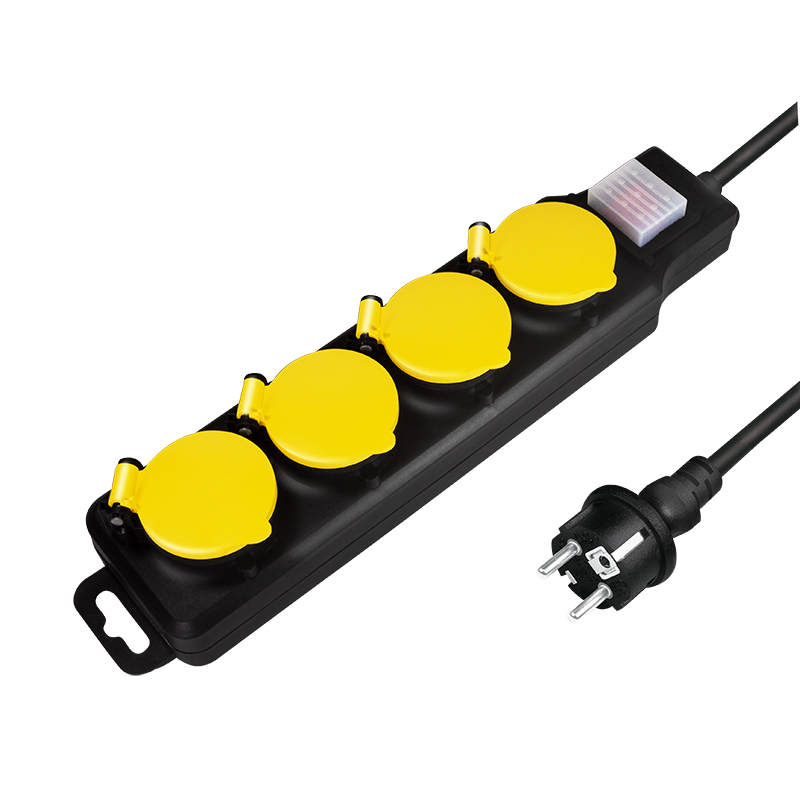 Image of LogiLink LPS254 power extension 1.5 m 4 AC outlet(s) Outdoor...
