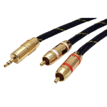 ROLINE GOLD Audio Connection Cable 3.5mm Stereo - 2 x Cinch (RCA), Male - Male 2.5m