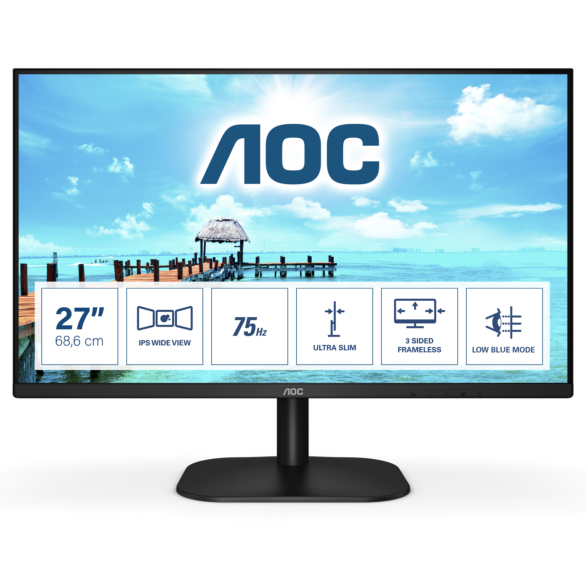 Image of AOC B2 27B2H/EU LED display 68.6 cm (27") 1920 x 1080 pixels Full...