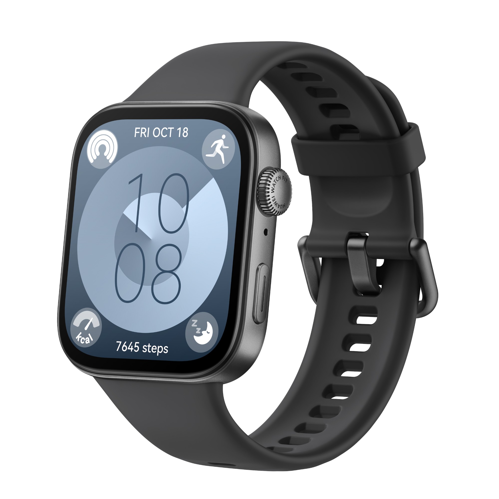 Huawei WATCH Fit 3 4.62 cm (1.82") AMOLED 43.2 mm Digital 408 x 480 pixels Touchscreen Black Wi-Fi GPS (satellite)