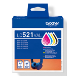 Brother LC-521VAL Ink cartridge multi pack C,M,Y, 3x500 pages ISO/IEC 19752 Pack=3 for Brother DCP-J 1260