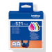 Brother LC-521VAL Ink cartridge multi pack Bk,C,M,Y, 4x500 pages ISO/IEC 19752 Pack=4 for Brother DCP-J 1260