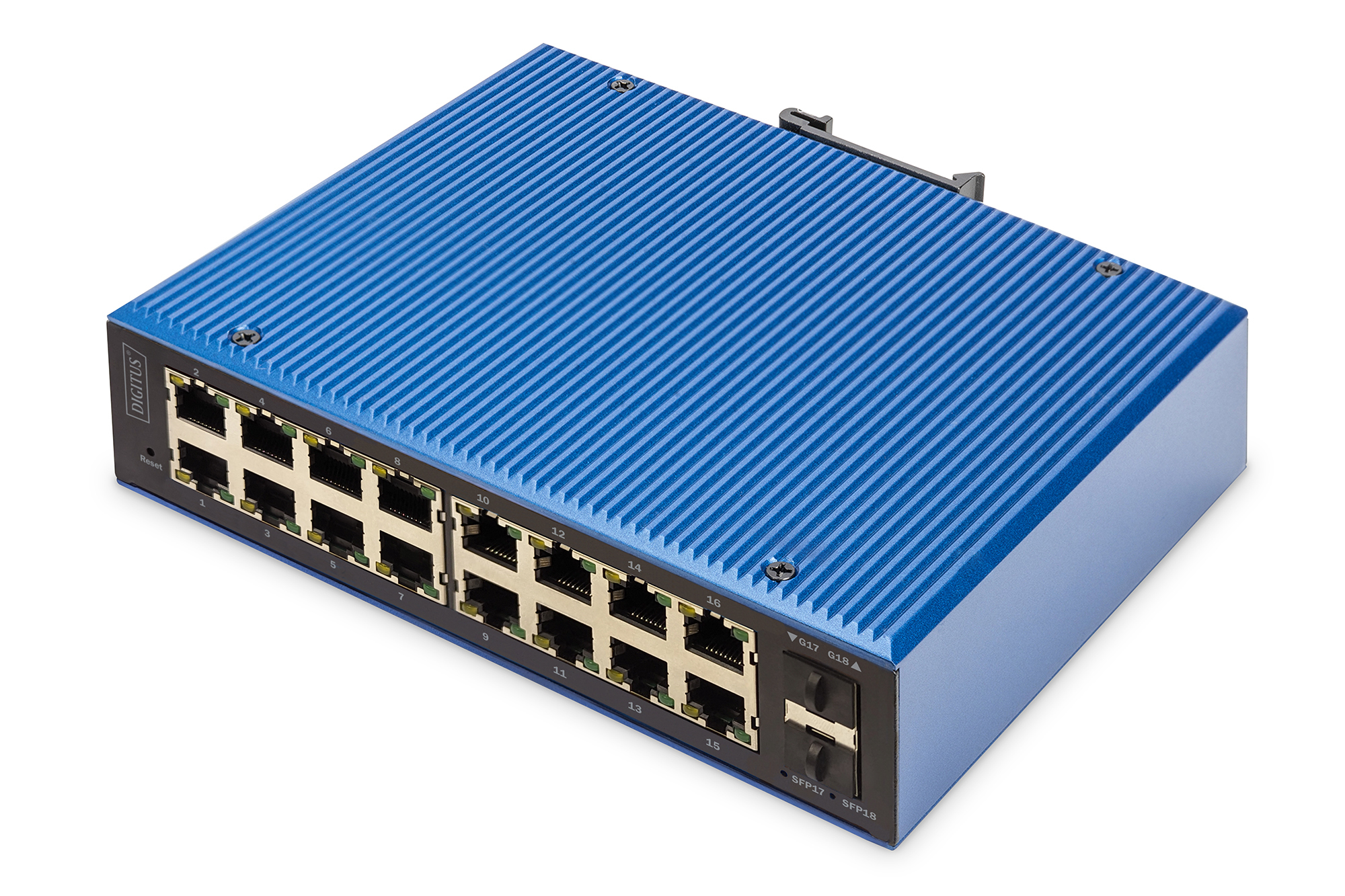 Image of Digitus Industrial 16+2-Port L2 managed Gigabit Ethernet PoE Switch