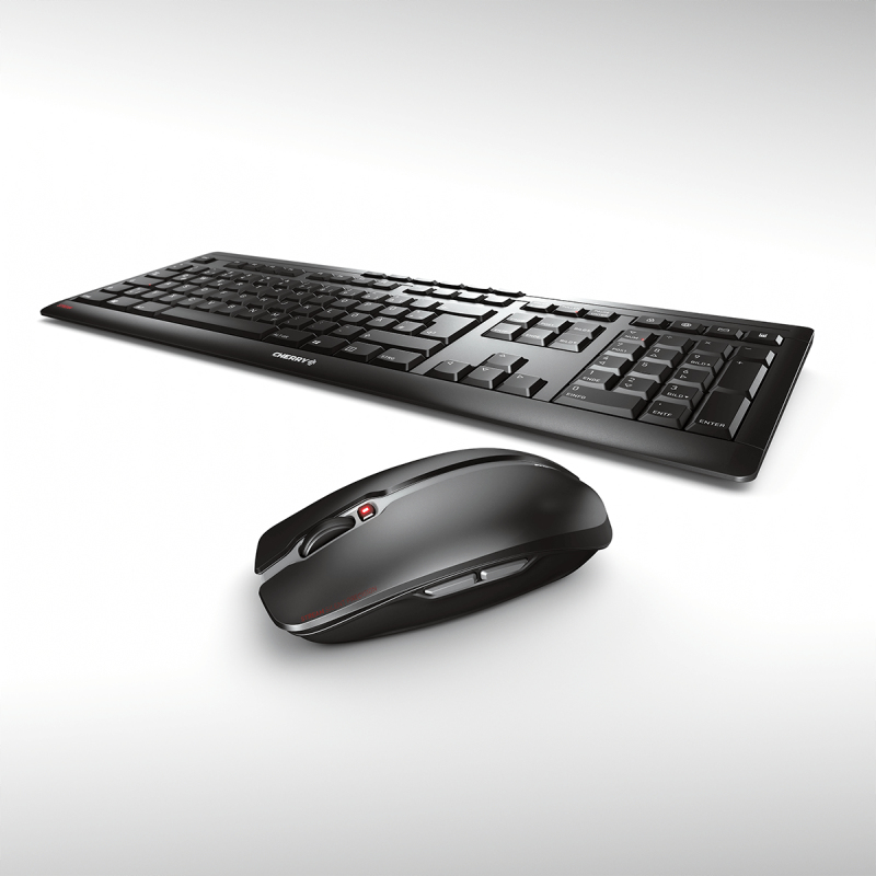 CHERRY STREAM DESKTOP, Wireless Keyboard &amp; Mouse Set, Black, USB (AZERTY - FR)