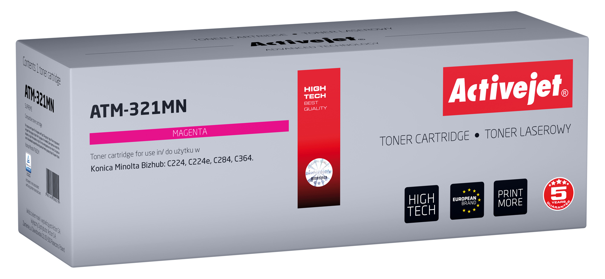Activejet ATM-321MN toner (replacement for Konica Minolta TN321M; Supreme; 25000 pages; magenta)