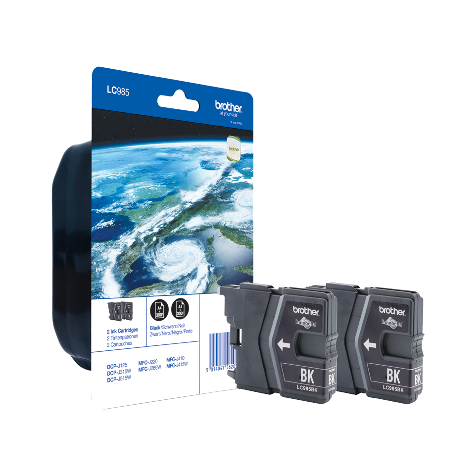 Image of Brother LC-985BKBP2DR Ink cartridge black twin pack Blister...