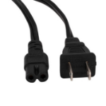 Axiom 15ft NEMA 1-15P TO IEC 60320 C7 NON-Polarized Power Cord Black 179.9" (4.57 m) IEC C7