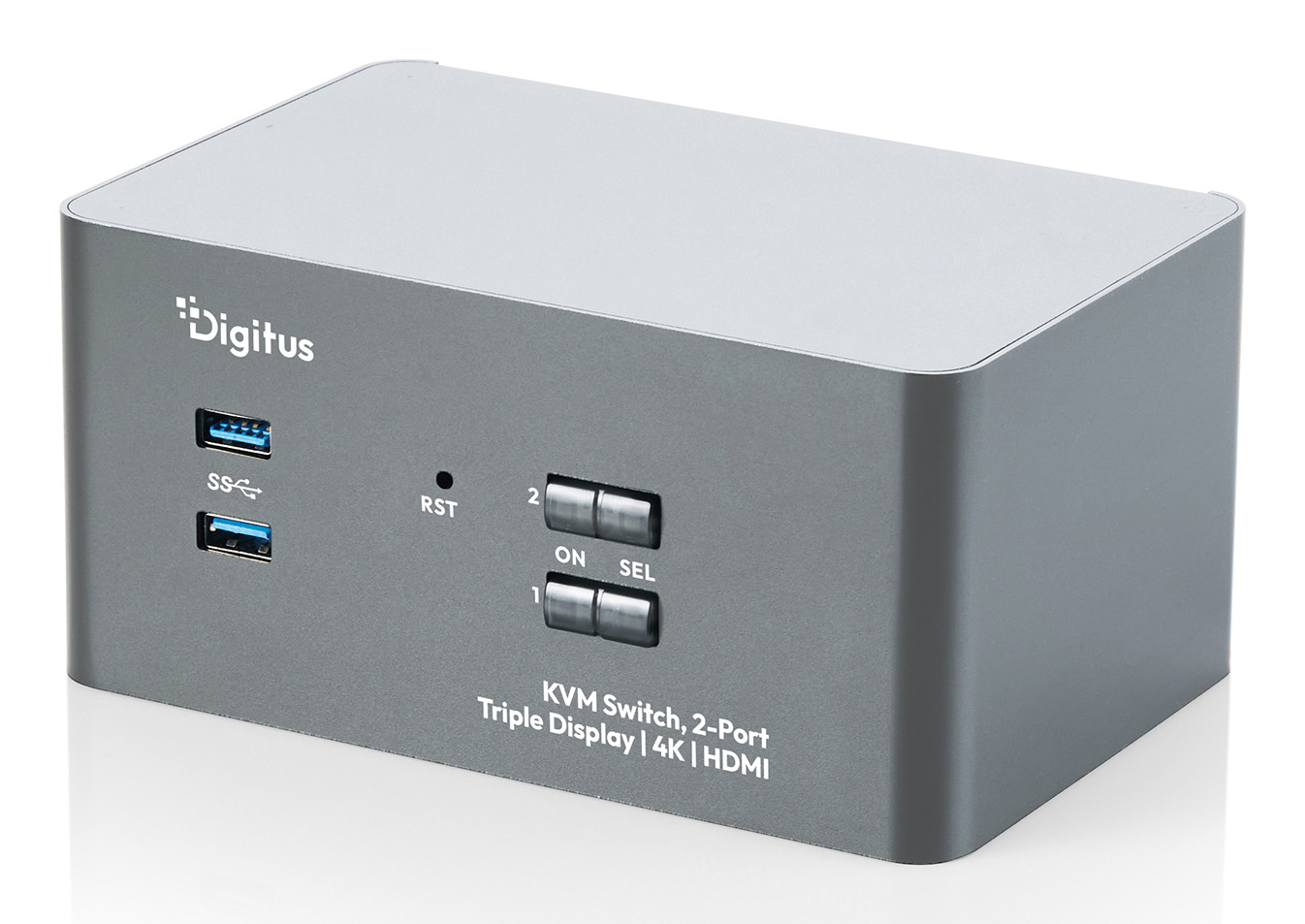 Digitus KVM switch. 2-port. triple display. 4K. HDMI