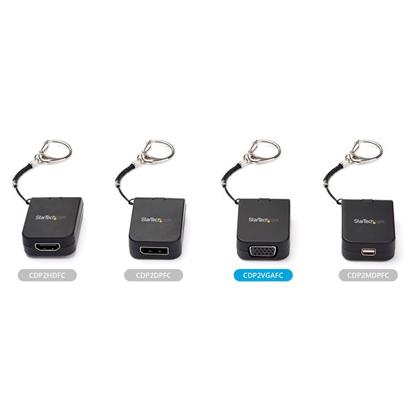 StarTech.com Portable USB-C to VGA Adapter with Quick-Connect Keychain