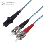 connektgear 10m Duplex Fibre Optic Multi-Mode Cable OM3 50/125 Micron MT to MT Aqua