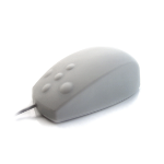 Accuratus Accumed MOUNA-SIL-CWHHY; fully sealed silicon off-white USB mouse made up of a Rigid Silicone chassis with NanoArmour 2 layer antibacterial protection impregnated into the silicone and coated on the surface. IP 67 rated it is dust- water and che