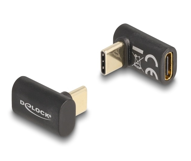DeLOCK Adapter USB 40 Gbps USB Type-C PD 3.0 100 W male to female angled 8K 60 Hz
