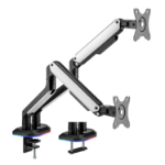 electriQ Gaming Dual Monitor Arm with RGB Lighting