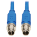 Tripp Lite NM12-601-01M-BL M12 X-Code Cat6 1G UTP CMR-LP Ethernet Cable (M/M), IP68, PoE, Blue, 1 m (3.3 ft.)