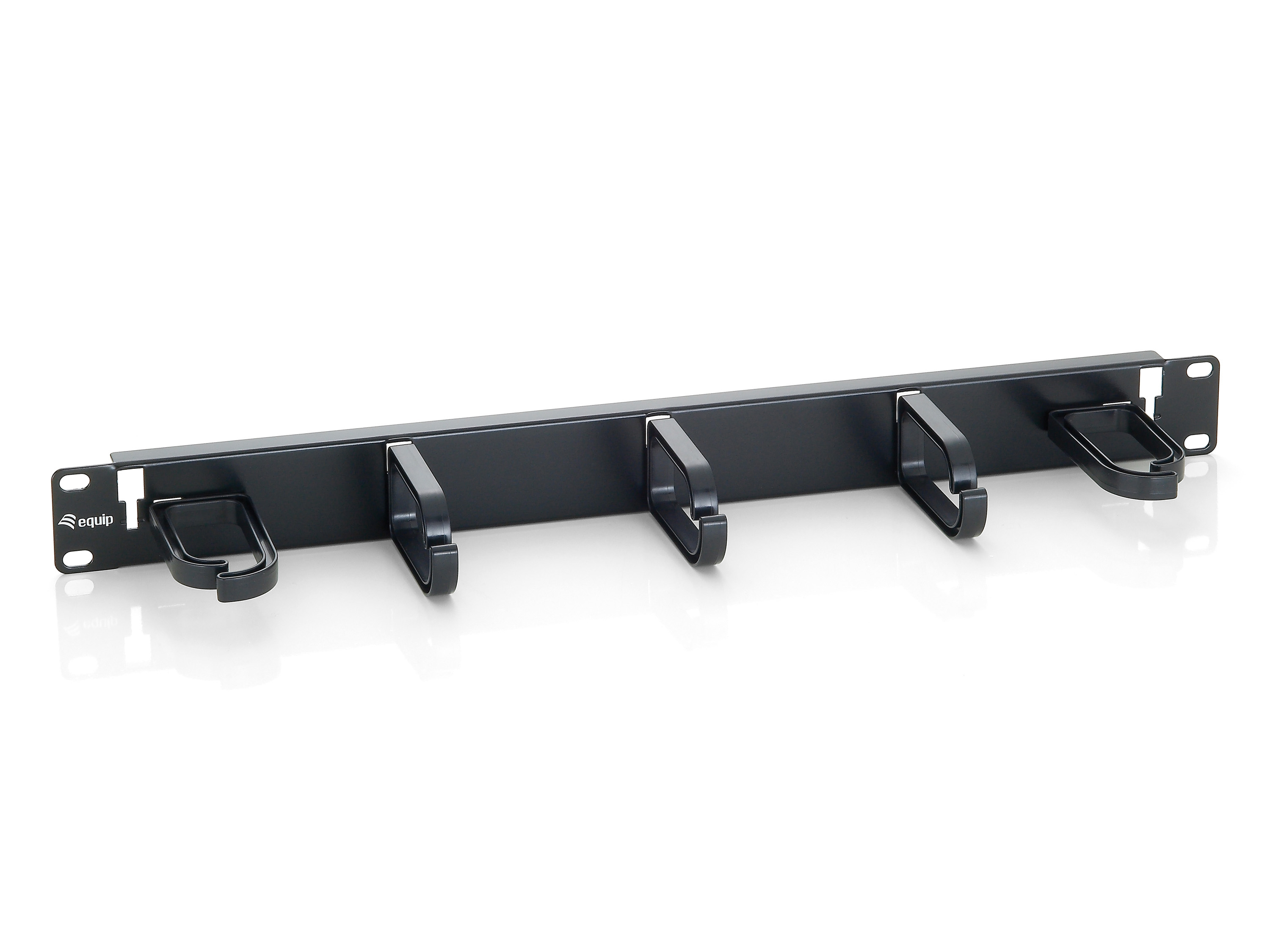 Image of Equip 19" Rack Mount Cable Management Panel, Black (RAL 9005)