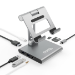 Plugable Technologies 8-in-1 USB C Hub for iPad with Stand, 100W Pass-Through Charging, USB C Docking Station for iPad, 1x HDMI, 2X USB, Audio, SD, Driverless, Compatible with Windows, iPadOS, Phones, Tablets