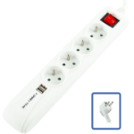 LOGON PROFESSIONAL 4-WAY+2 USB POWER STRIP: