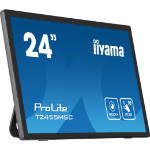iiyama 24” multi-touch monitor with edge-to-edge glass, anti fingerprint coating , integrated webcam and a flexible stand