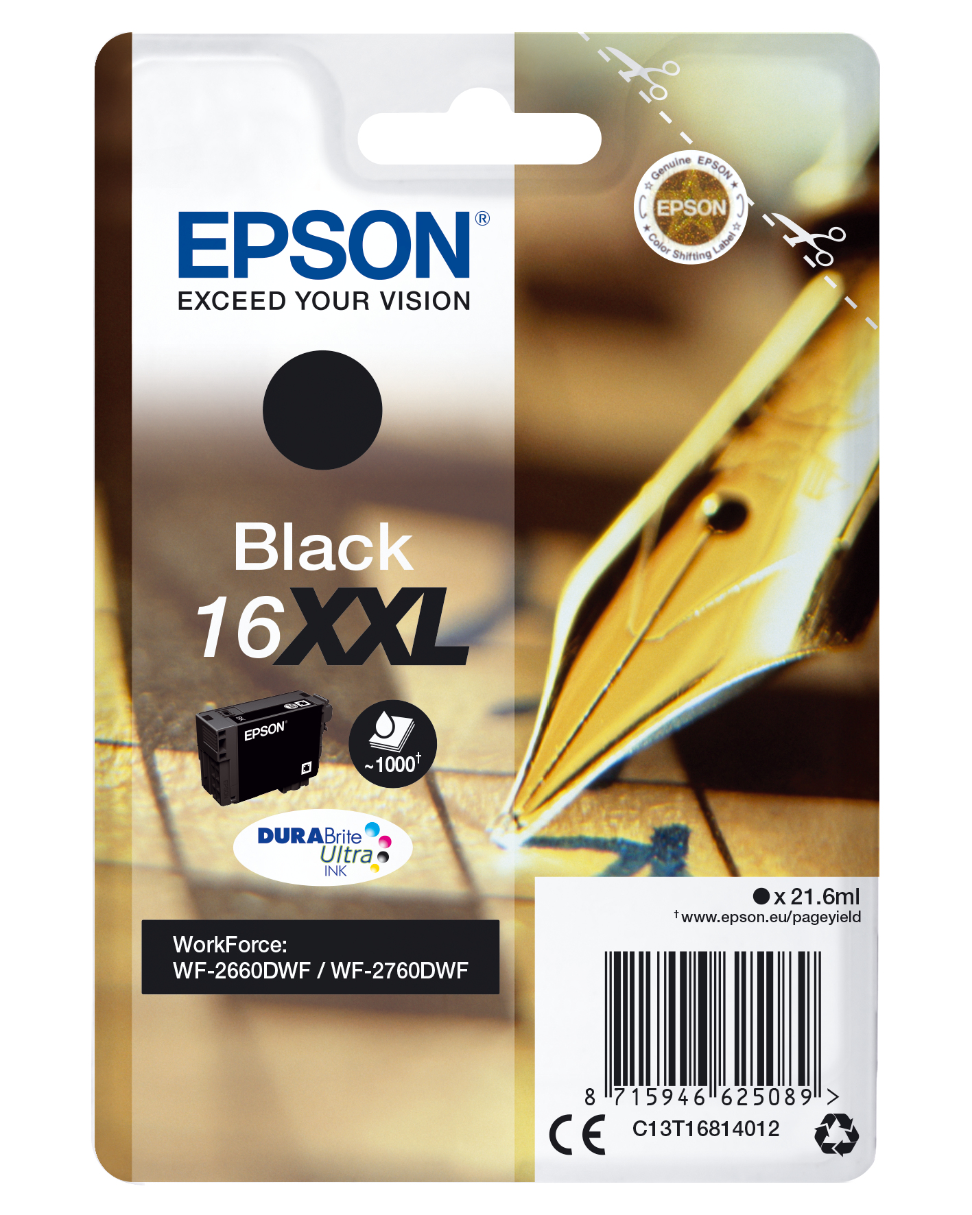 Image of Epson C13T16814012/16XXL Ink cartridge black extra High-Capacity,...