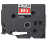 Brother TZ-435 label-making tape White on red