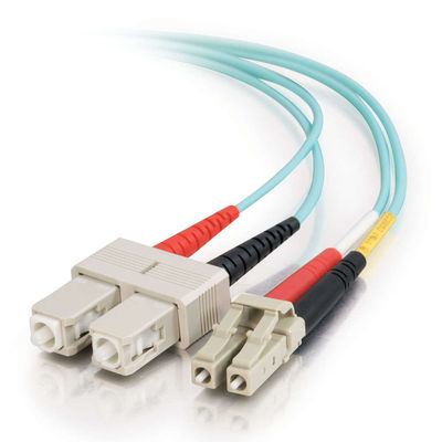 C2G 2m SC-SC 10Gb 50/125 OM3 Duplex Multimode PVC Fibre Optic Cable (LSZH) - Aqua