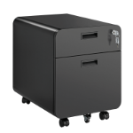 LogiLink Mobile File Cabinet, 2-drawer, w/ lock, black