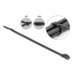 DeLOCK Cable tie with flat head L 370 x W 7.6 mm 100 pieces black