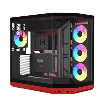 HYTE Y50 RGB Panoramic Tempered Glass Mid-Tower ATX Gaming PC Case - Black Cherry