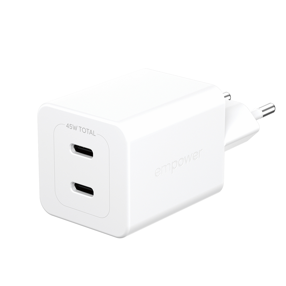 PanzerGlass empower by Â® Turbo 45W Charger incl. 2 x USB-C | EU Plug | Silver White