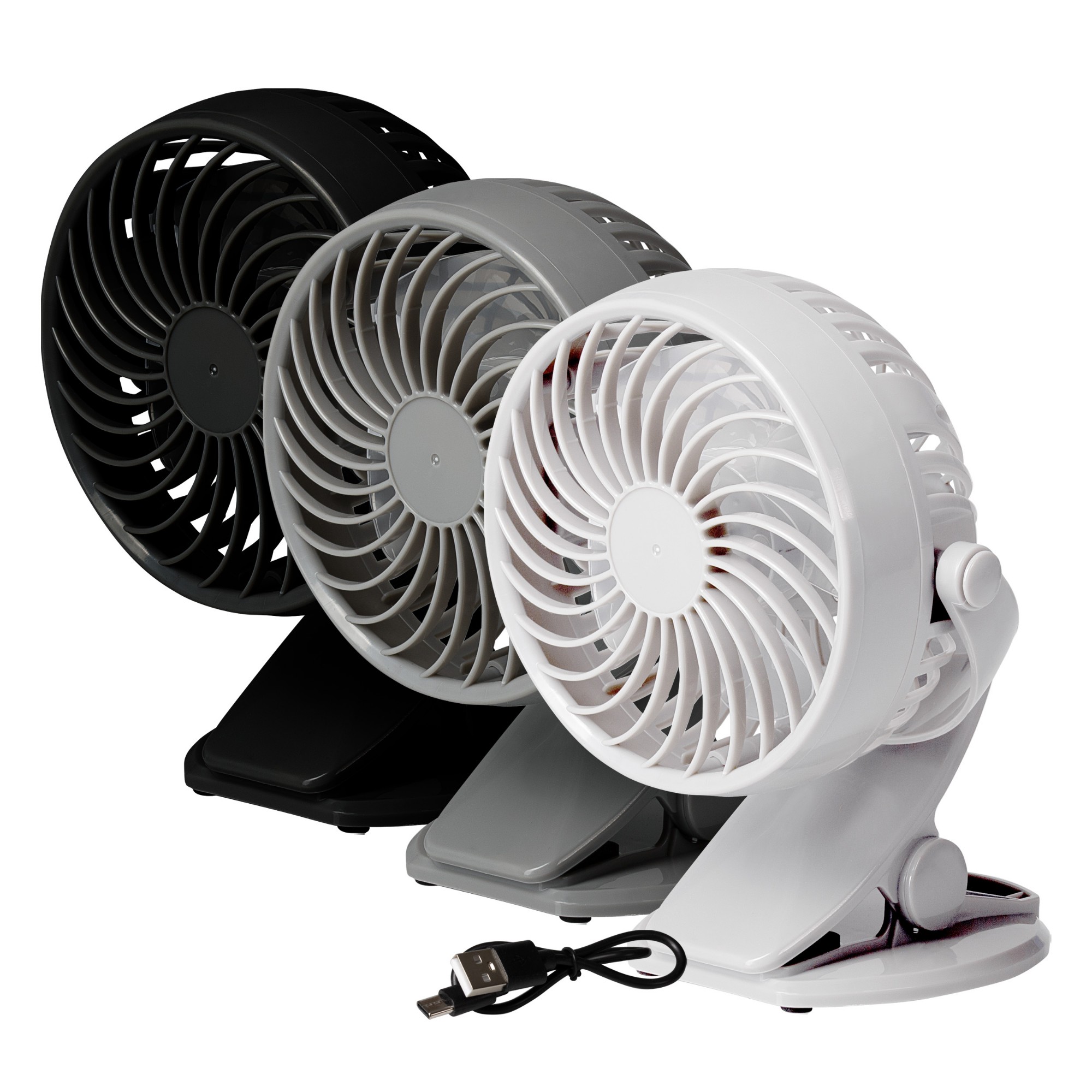 Oxycool 9Cm Clip-On Desk & Tilt Fan Usb-C Rechargeable 3 Speed
