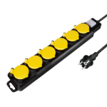 LogiLink LPS256 power extension 1.5 m 6 AC outlet(s) Outdoor Black, Yellow