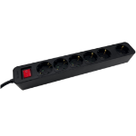 M-Cab POW0027 power extension 3 m 6 AC outlet(s) Indoor Black