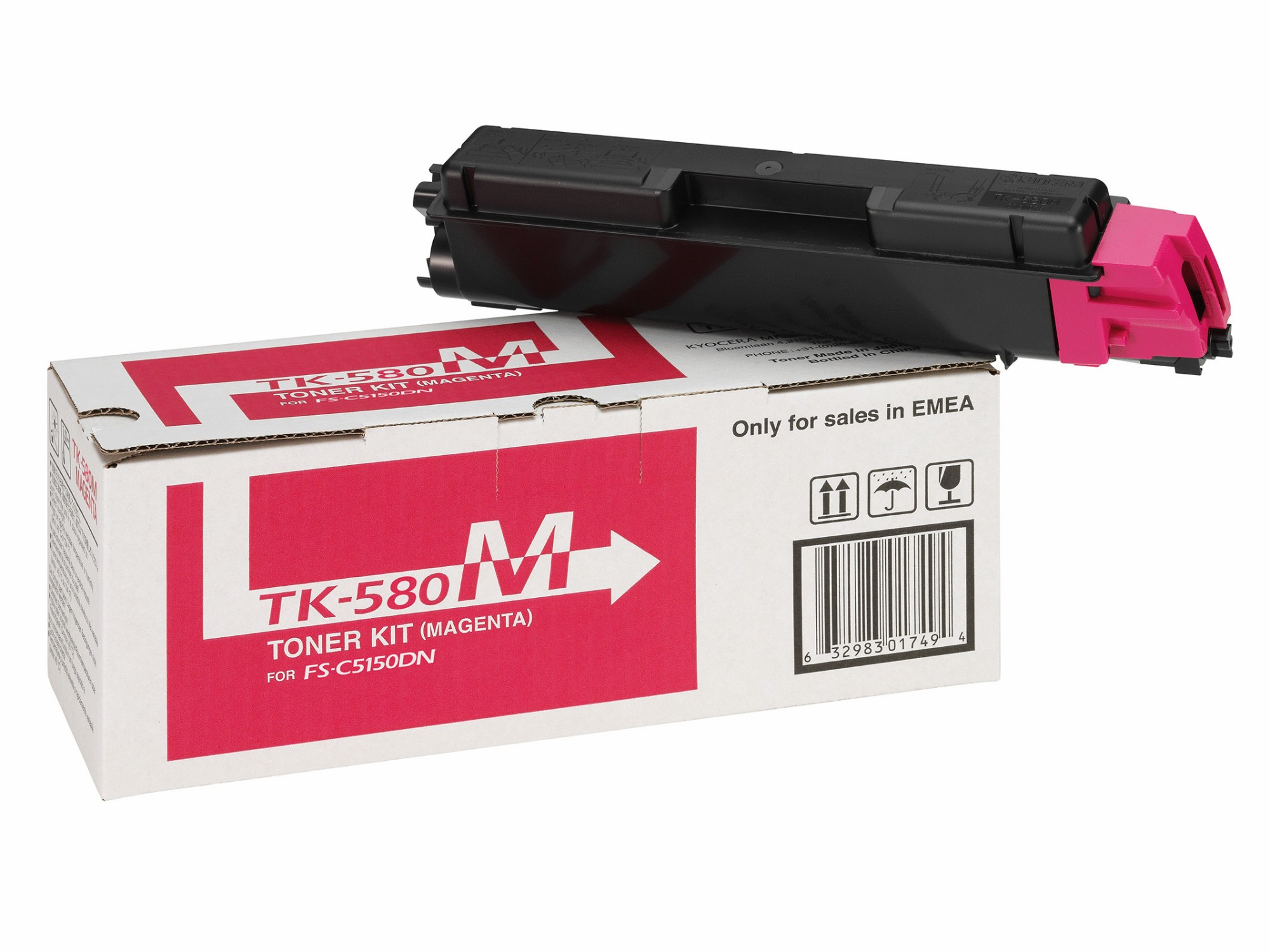Kyocera TK-580M Magenta Toner Cartridge 1T02KTBNL0