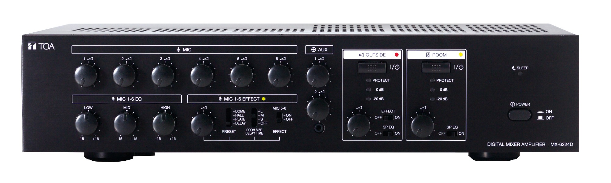 TOA MX-6224D audio amplifier 2.0 channels Black