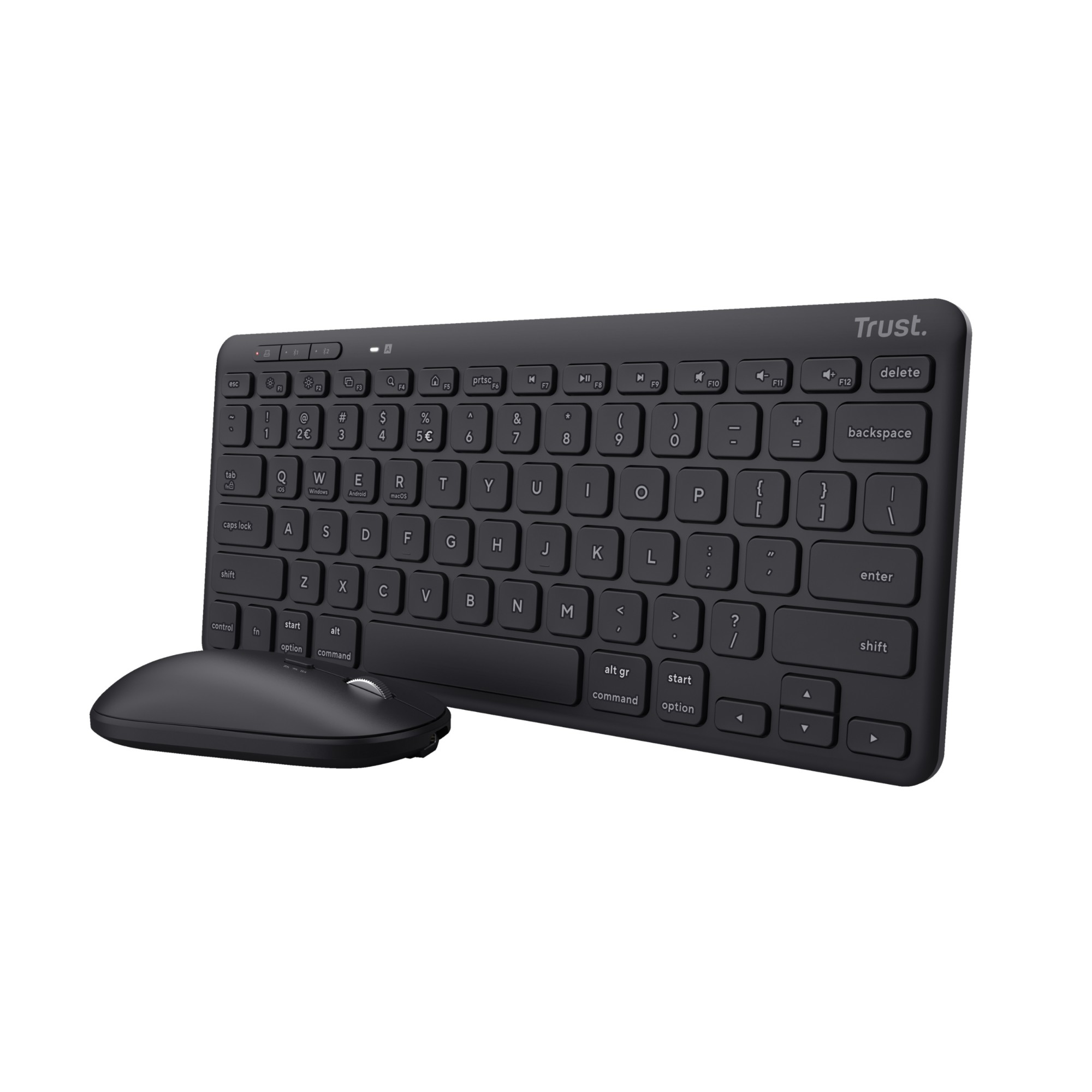 Trust Lyra keyboard Mouse included Office RF Wireless + Bluetooth QWERTZ German Black