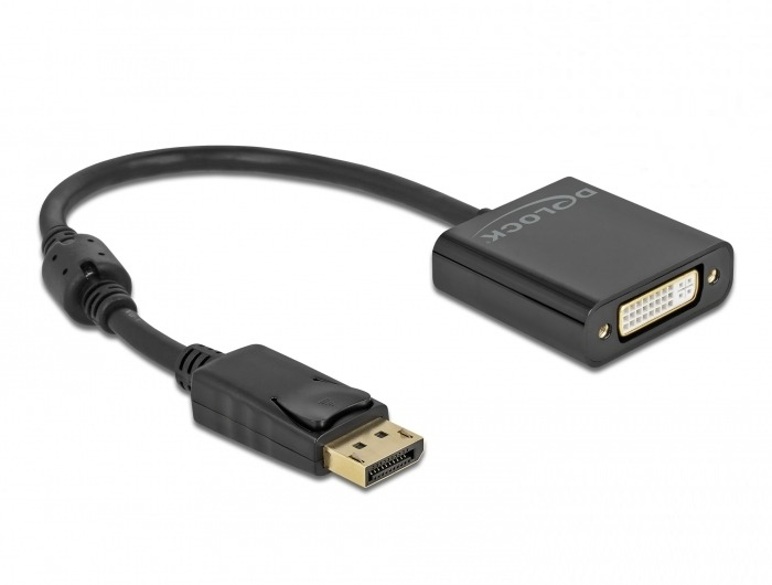 Image of DeLOCK 63482 video cable adapter 0.2 m DisplayPort DVI Black