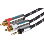Maplin MAV35020-050 audio cable 5 m 3.5mm 2 x RCA Black, Silver