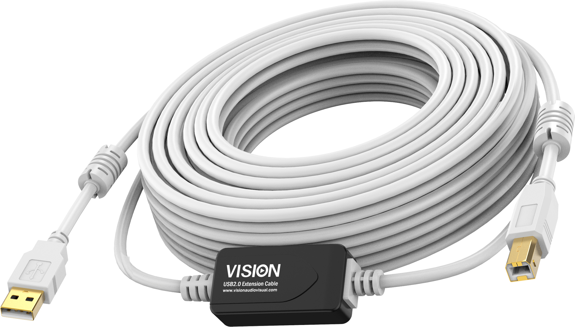 Image of Vision White USB 2.0 Cable 10m