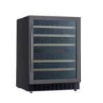 electriQ 46 Bottle Capacity Full Range Dual Zone Wine Cooler - Premium Dark Stainless Steel