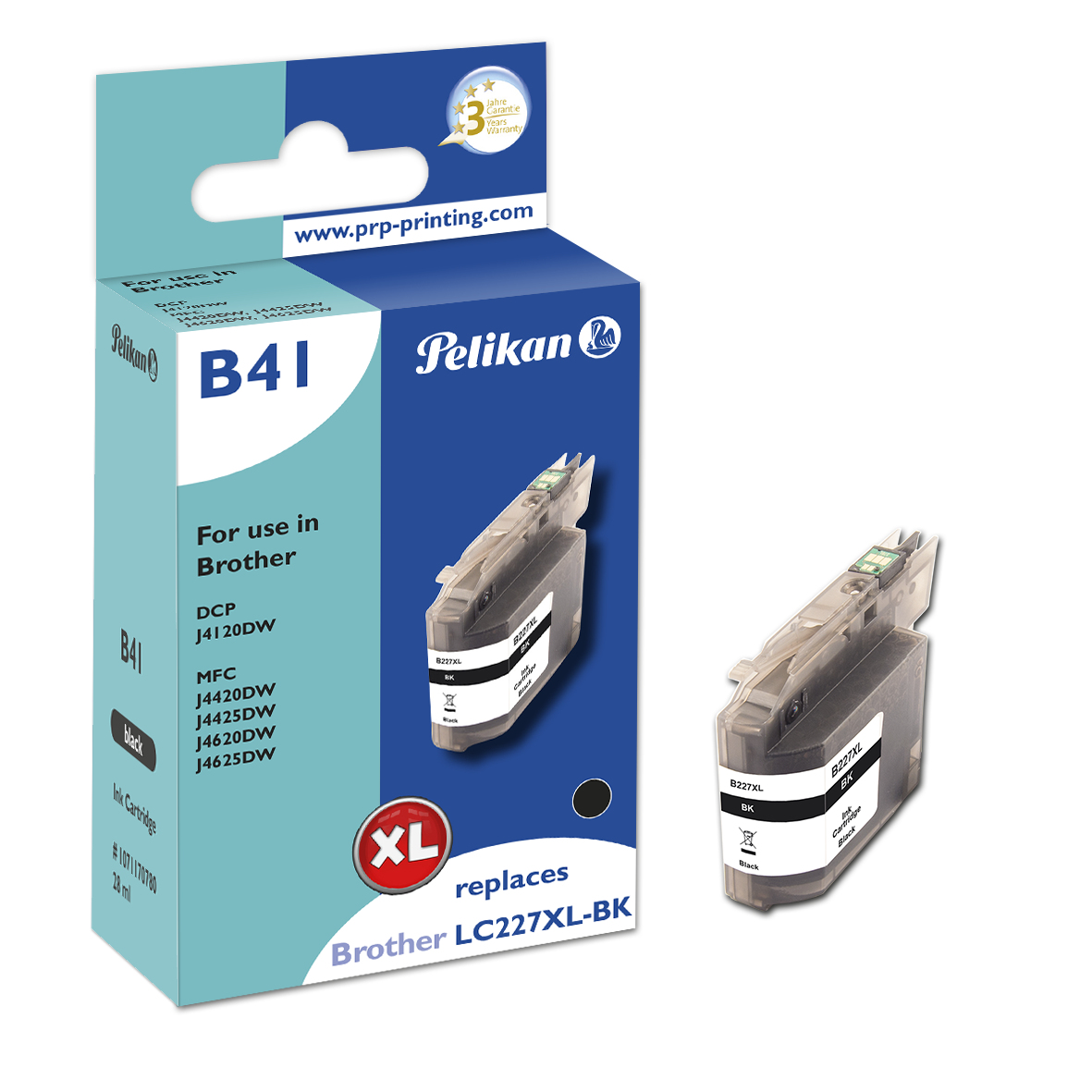 Image of Pelikan 319566/B41 Ink cartridge black, 1.2K pages 28ml (replaces...
