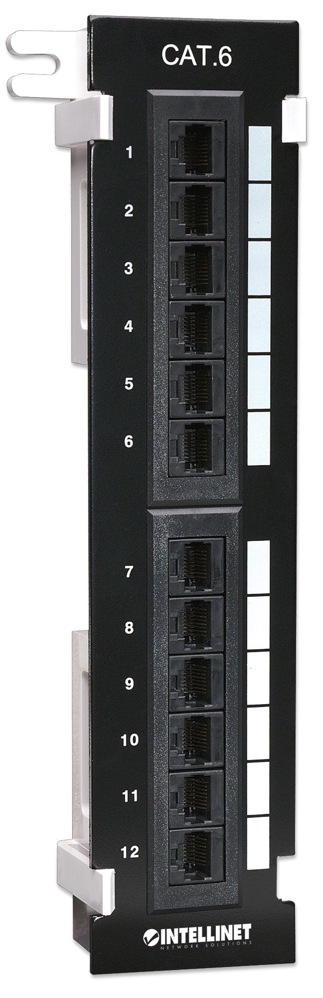 Intellinet Patch Panel, Cat6, Wall-mount, UTP, 12 Port, Black