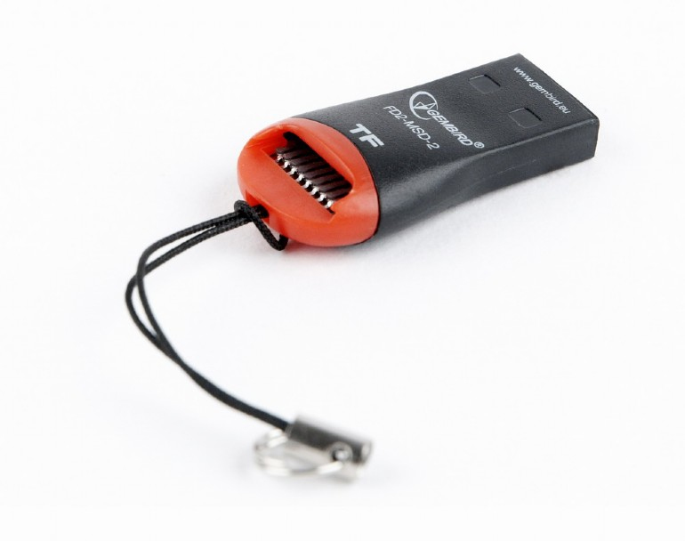 Gembird FD2-MSD-3 kortläsare USB 2.0 Svart, Röd