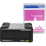 Overland-Tandberg RDX external drive kit with 5TB cartridge, black, USB3+ -