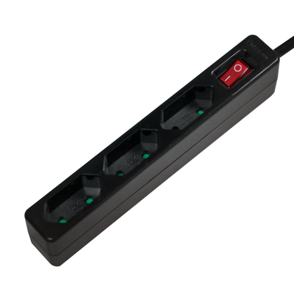 Image of LogiLink LPS230B power extension 1.5 m 3 AC outlet(s) Black
