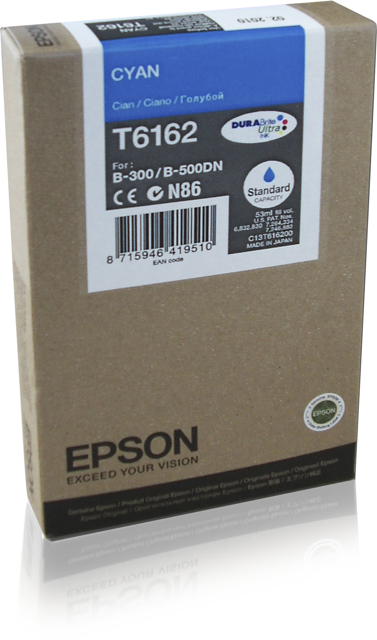 Image of Epson C13T616200/T6162 Ink cartridge cyan, 3.5K pages 53ml for...