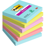 3M Post-it® Super Sticky Notes, Cosmic Colour Collection, 76 mm x 76 mm, 90 Sheets/Pad, 6 Pads/Pack, 100% PEFC SGSCH-PEFC-COC-110078